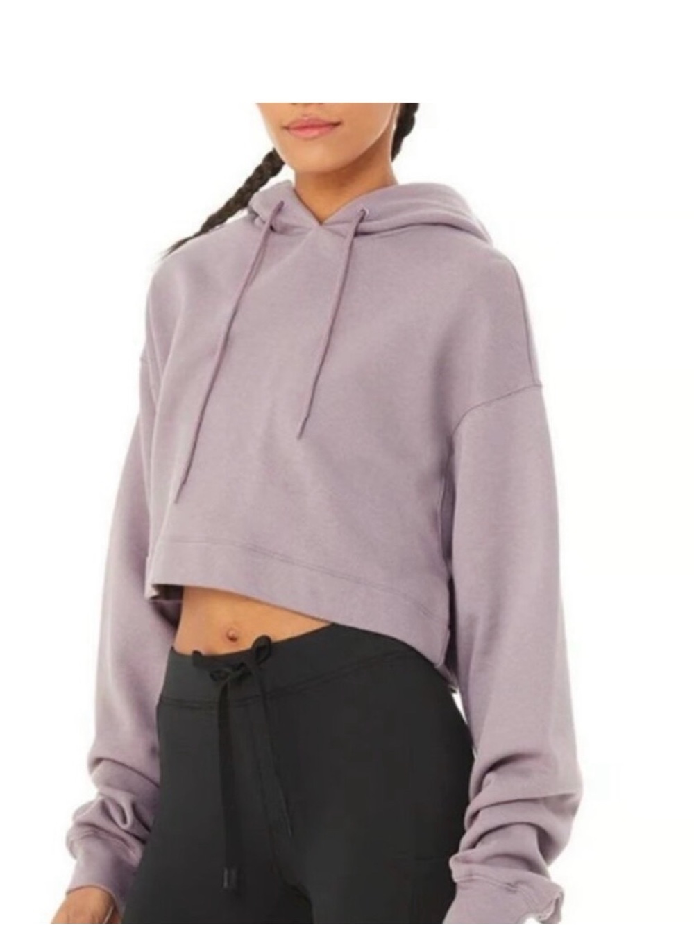 ALO Yoga Cropped Hoodie in Lavender size XS